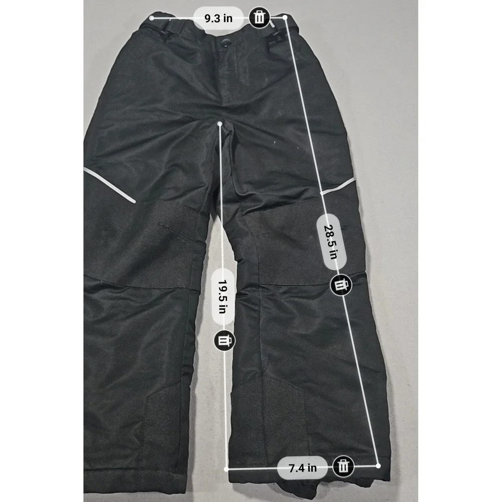 Swiss Tech Insulated Snow Pants Winter Ski Trousers Black Sz S (6-6X)